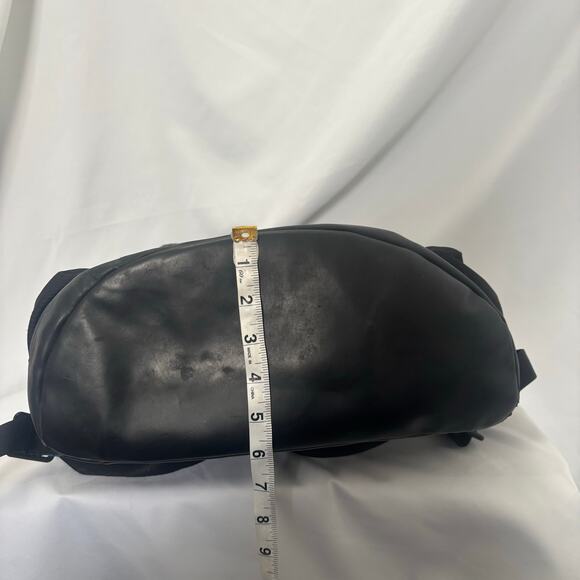 Michael Kors MK Black Nylon Leather Cooper Backpack Logo Patch Buckle Flap Bag main image 4